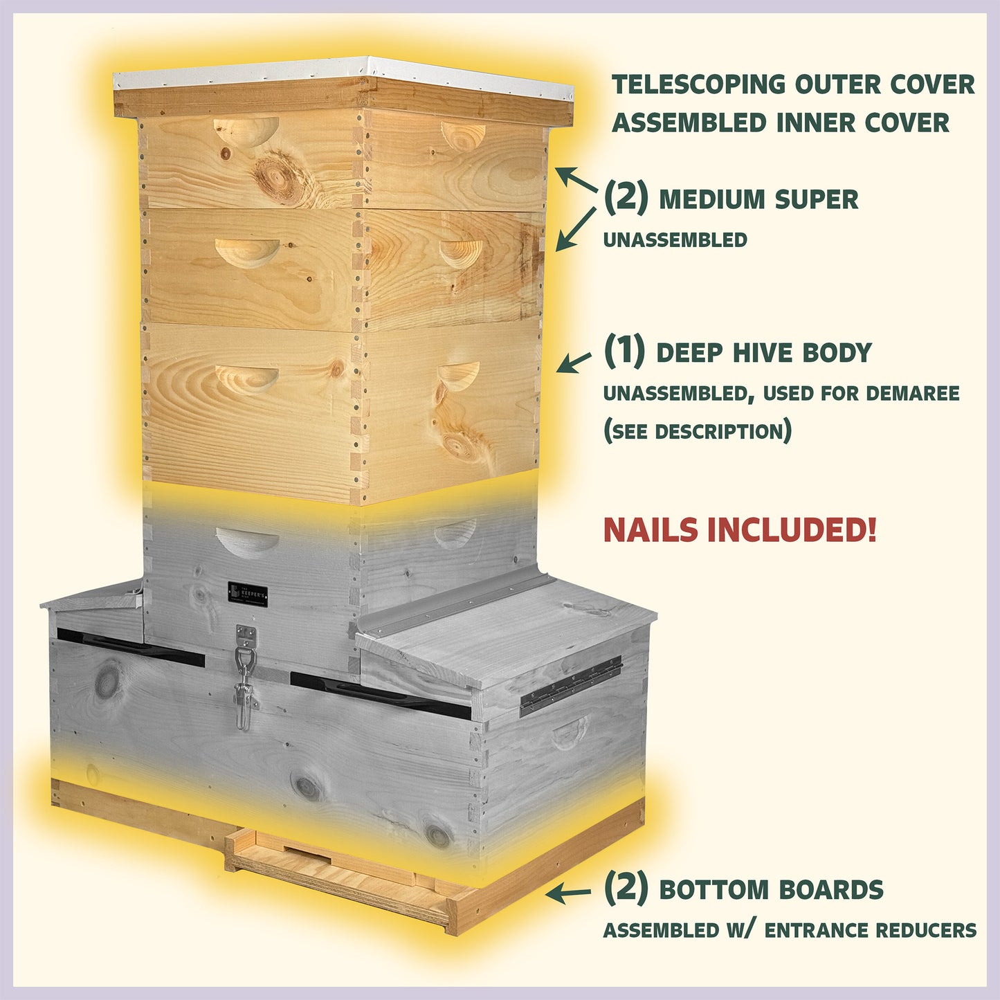 Two Queen Keeper Complete Beehive Kit